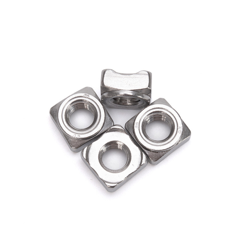 Nozes de soldadura quadrada de aço inoxidável 304 para fios M3-M12 em aplicações da indústria de retalho