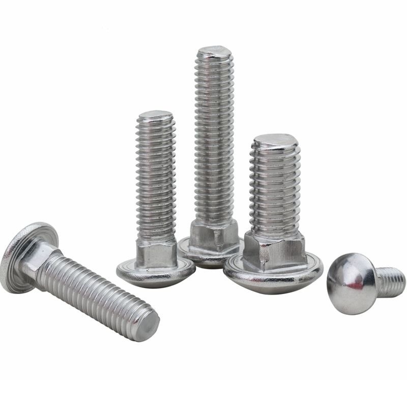 Finitura simples SS304 SS316 Carrinho galvanizado Bolta de porco M4 M5 M6 M8 M10 com aço de grau A2-70/A4-80/304/316 e alto grau