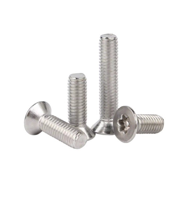 Tintura azul acabamento INCH parafuso anti-roubo Car Airtag bicicleta feita em porco nariz Torx 5-lobe Pin T-Head aço inoxidável parafusos de segurança à prova de adulteração