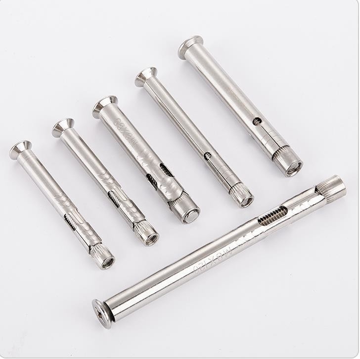DIN padrão 304 aço inoxidável Countersunk Head Hex Socket Expansão parafusos de parafusos para janela ou moldura de porta fixada em prata