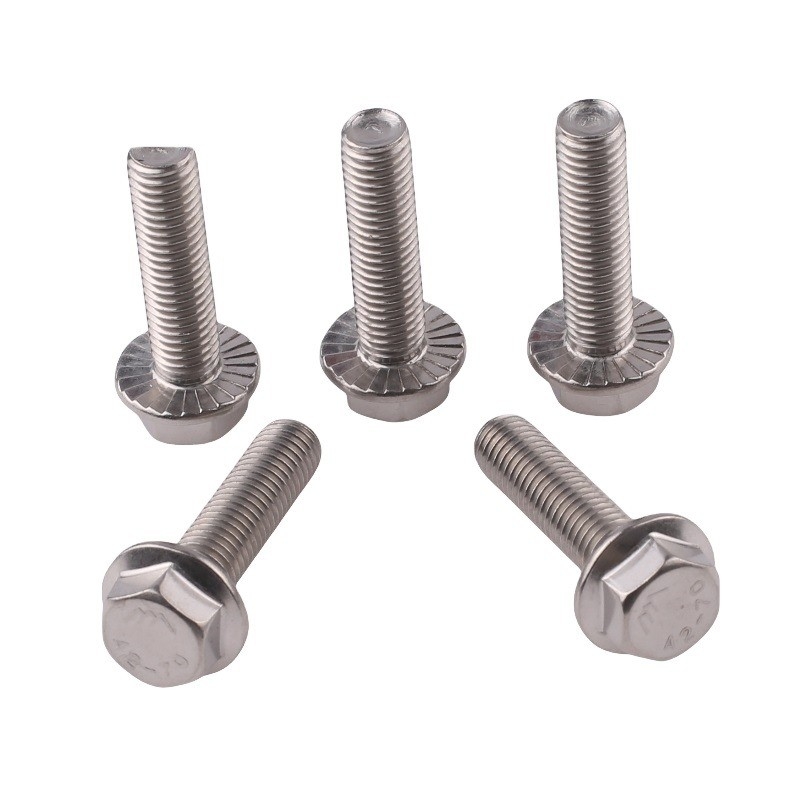 Parafusos de transporte de aço inoxidável Grau 4.8 8.8 10.9 12.9 Dacromet Hex Flange Bolt Com Benefício de fio completo DIN6921