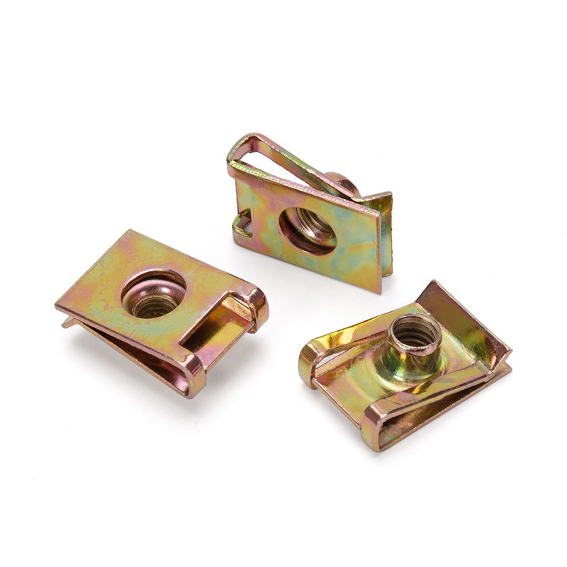 M4-M10 Hexagon Head Plain Metal U-Shaped Speed Clip Nuts Fixações para Ferro Aço Carbono Zinco Revestido Clamp Nut Reed Nut Preto