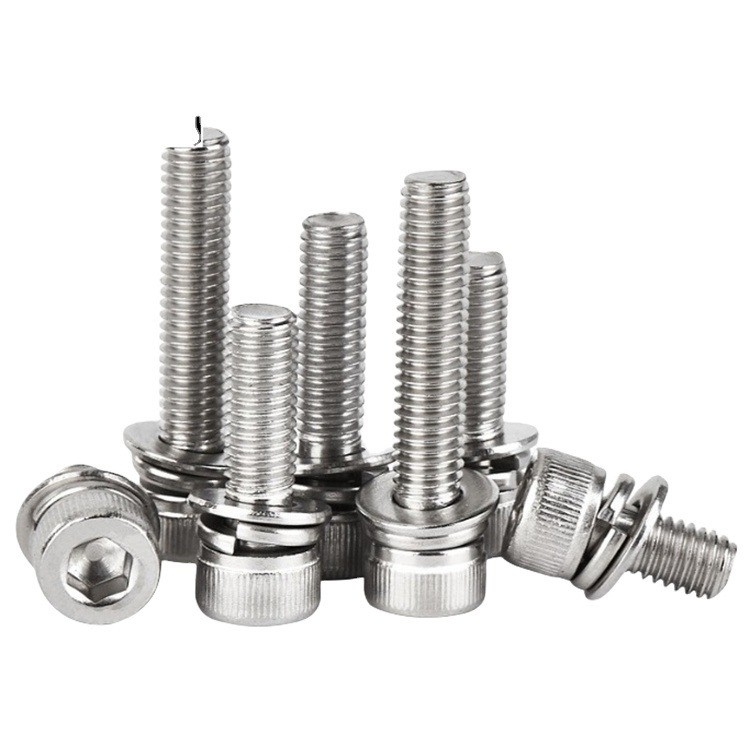 GB padrão azul tingido acabamento M5 M6 M8 aço inoxidável SS 304 316 316L Hex Socket Head Cap Sems parafuso DIN912 Sistema de medição INCH