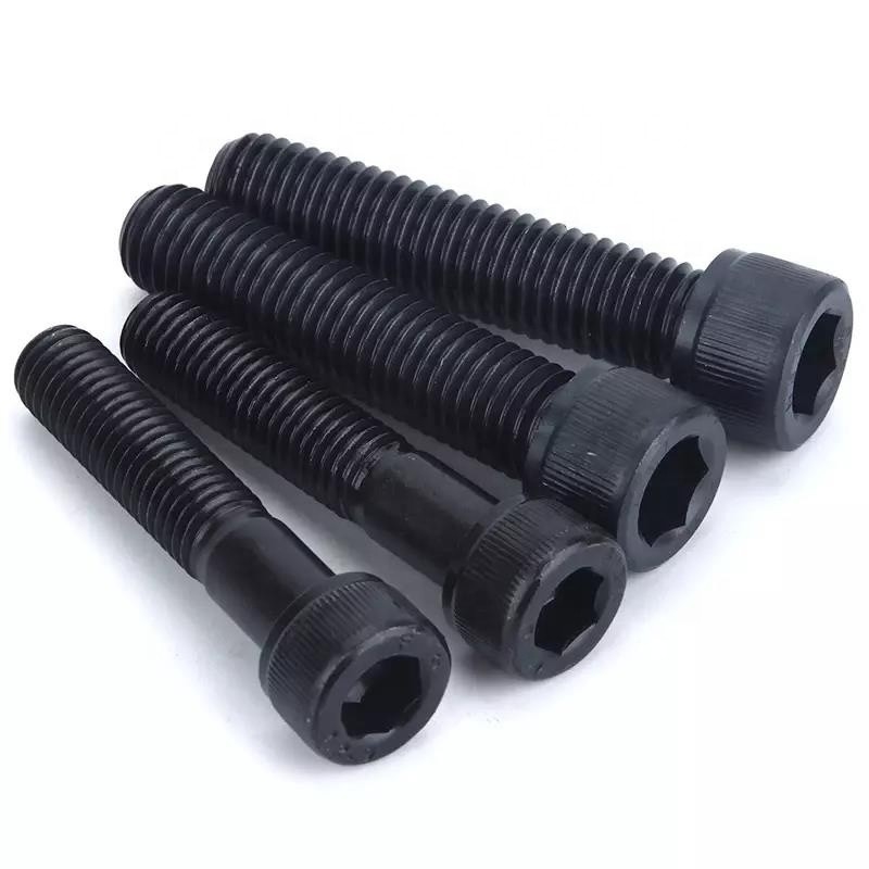 GB cabeça redonda métrica preto Hex Allen chave parafusos DIN 912 parafuso Full Thread Socket parafuso parafusos aço carbono 8.8/ 10.9/ 12.9