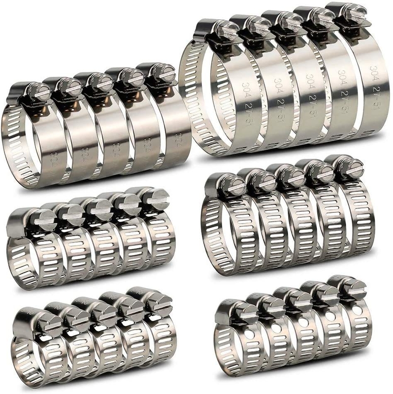 Grampos de mangueira de engrenagem de verme de aço inoxidável para tubulação de linhas de combustível Faixa ajustável 1/4-2 em 6-51mm ZINC Finish Sample Instock