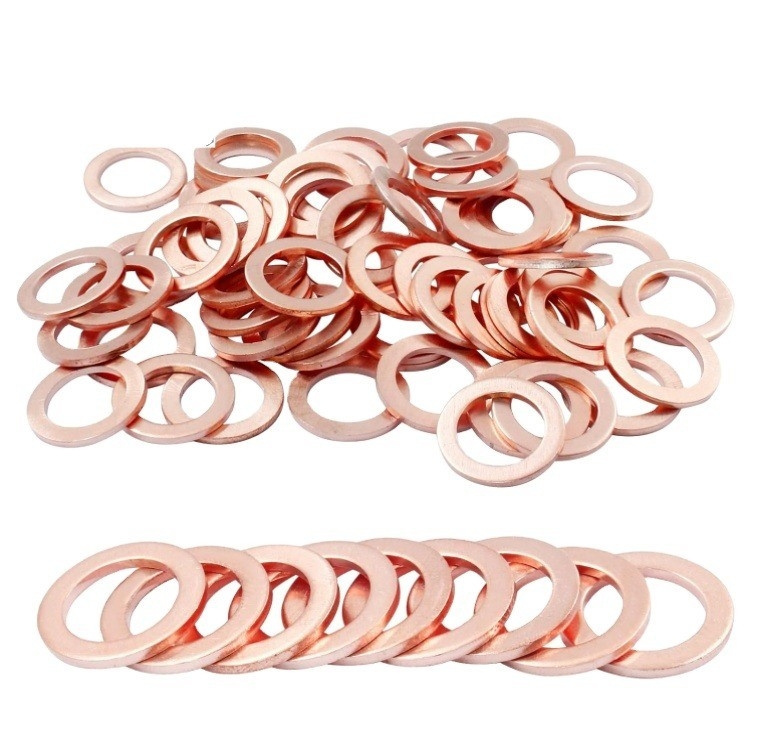 Estilo de divisão 18-8 aço inoxidável JIS padrão espessura de 1 mm cobre mesão cobre junta de metal de junta plana M3-M9