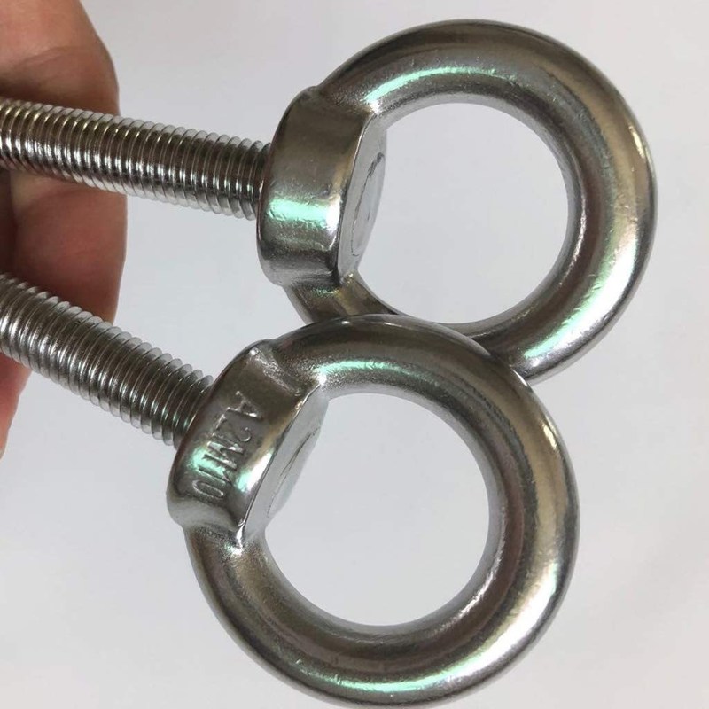 INCH aço inoxidável M10 ombreira olho parafusos 3/8 &quot;x 2,75&quot; parafusos de trabalho pesado com máquina de lavar e porcas simples acabamento de levantamento