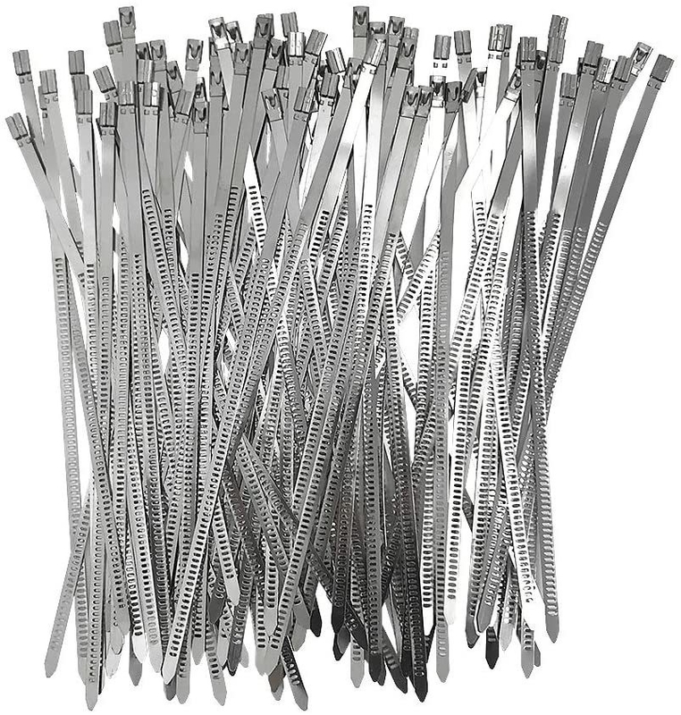 304 Cable Ties de aço inoxidável Wrap revestido auto-bloqueio Zip Metal Ties 9,8 polegadas para soluções avançadas e personalizadas