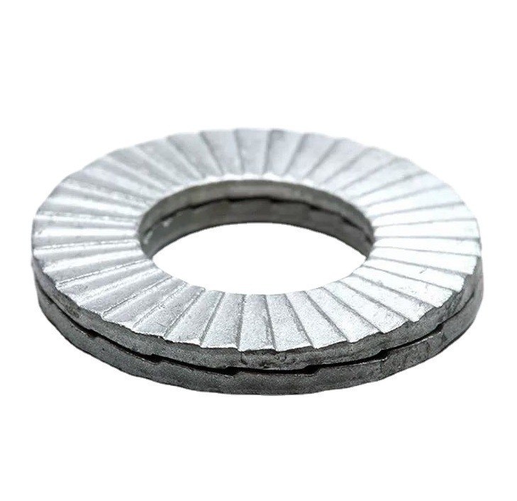 Dacromet acabamento de aço inoxidável duplo dobrar auto-bloqueio de cadeia de bloqueio de lavar DIN padrão para aço carbono e acabamento de zinco