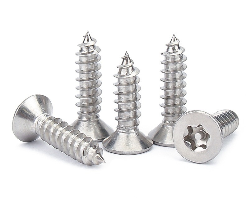 Finitura simples M5 M6 M8 Métrica Micro de aço inoxidável galvanizado cruz de concreto de cabeça plana telhado de madeira parafusos de auto-aperto