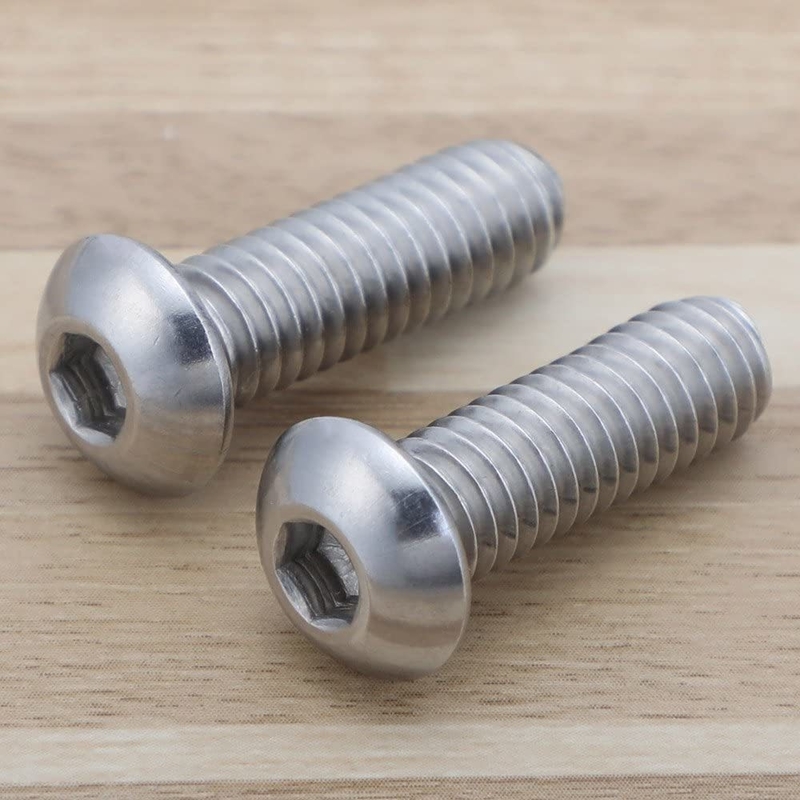 1/4-20 x 1/2 polegada cabeça de botão cabo de tomada parafusos 18-8 aço inoxidável 304 acabamento simples Full Thread Allen Hex Drive Pan Head