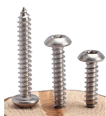 Parafusos de auto-aperto de acabamento galvanizado de aço inoxidável M1.2 M1.4 M1.7 M2 M2.3 M2.6 M3 M3.5 M4 M4.2 M5 M6 para construção