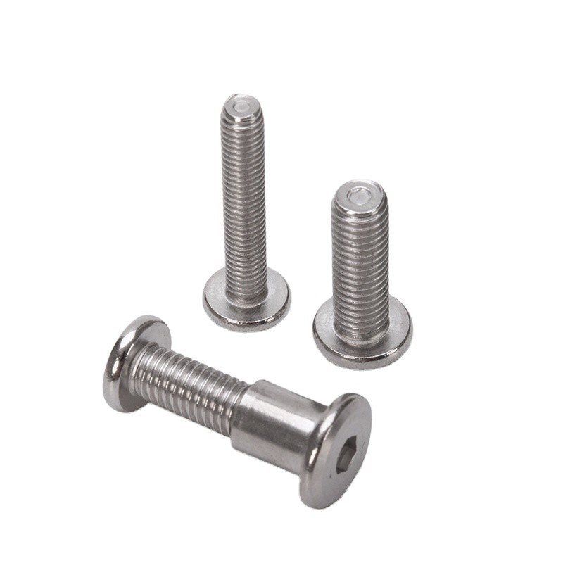Grau métrico 8.8 A2-50 M6 aço inoxidável 304 cabeça de tomada hexadecimal plana parafusos de Chicago masculinos e femininos com porca padrão DIN