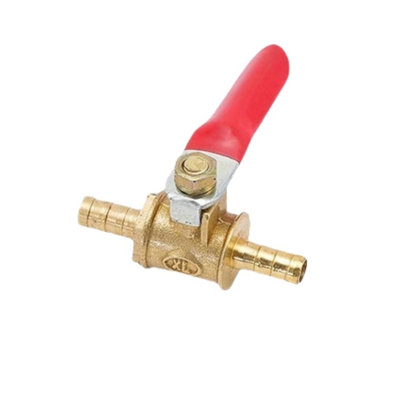 6mm Conector Pneumático Manuseio mangueira mangueira Barbe Inline Brass Água Óleo Ar Gás Linha de combustível Shutoff válvula de bola Tubos Fittings C10200