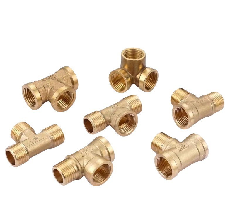 Suporte personalizado OEM 1/2 &quot;-2&quot; Equal Brass Tube Fitting Tee para tubos de água resistentes à corrosão e acessórios de cobre