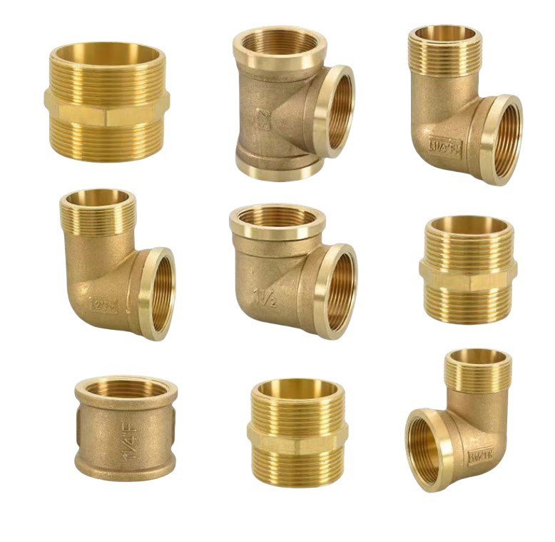 Conexão de mamilos IFAN Equal Reducer Thread Acessórios de latão Tubos de encanamento de água Socket Cotovelo Tee Bushing Plug C10200