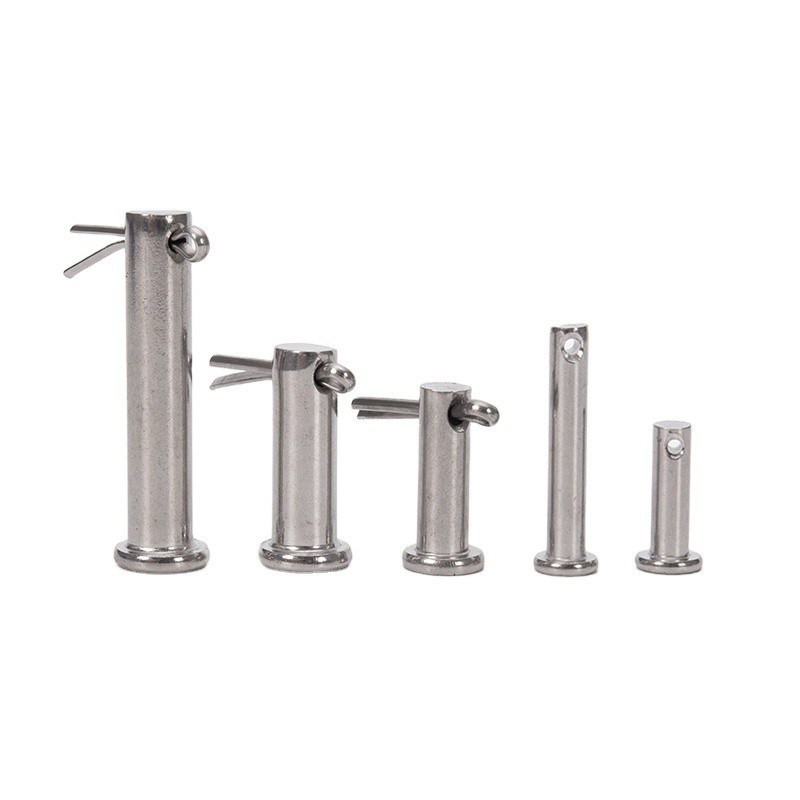 304 316 A2 A4 aço inoxidável cabeça plana fechadura de segurança pinos clevis para equipamentos de processamento de alimentos acabamento brilhante não revestido