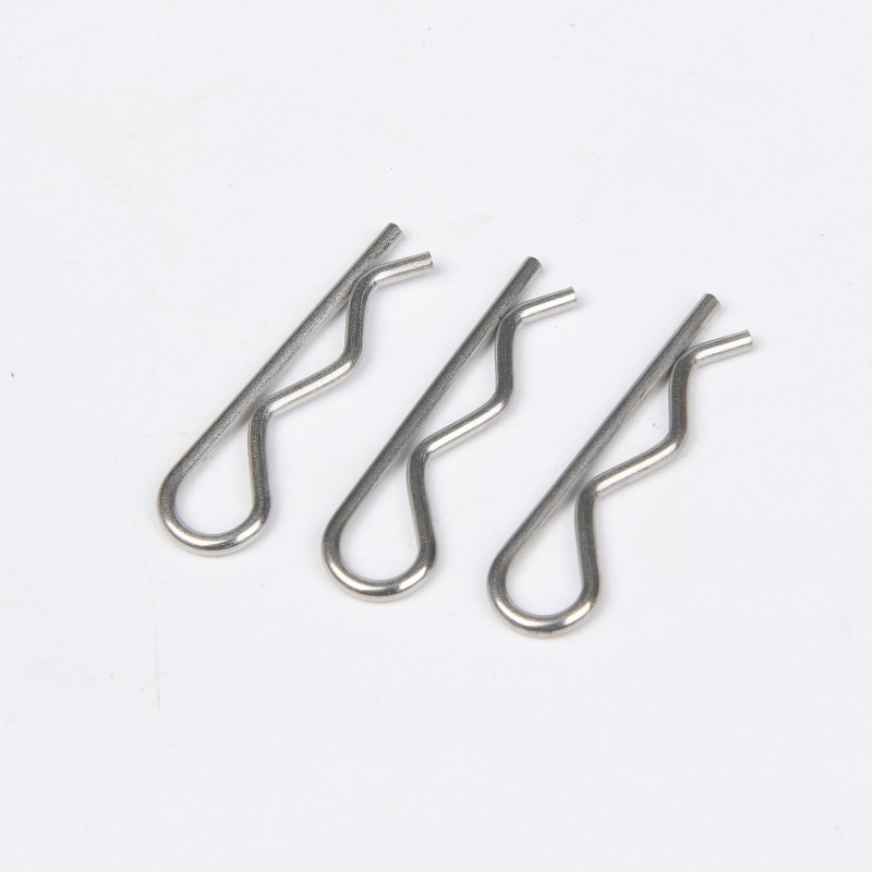 304 316 A2 A4 Aço inoxidável Oxido de vapor nitruro acabamento R forma Split Pins Cotter Clips para construção em acabamento brilhante