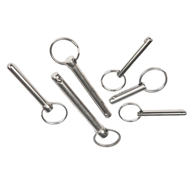 Pin de bola de lançamento rápido de aço inoxidável com design de pin de mola durável e material de aço carbono resistente à corrosão