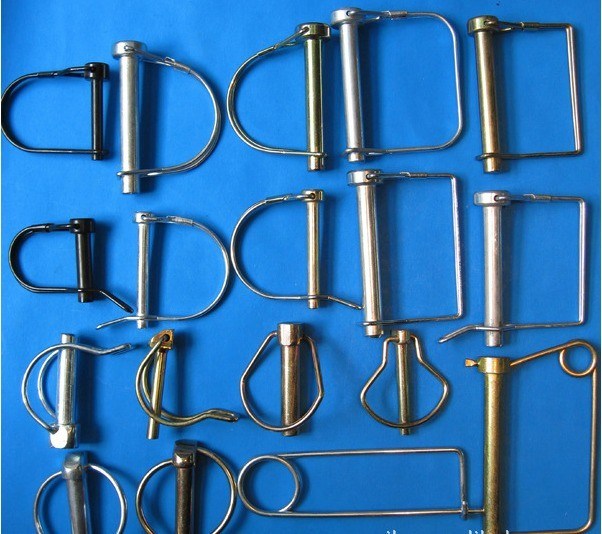 Pin de mola para libertação e bloqueio rápidos de peças de máquinas de construção de aço carbono