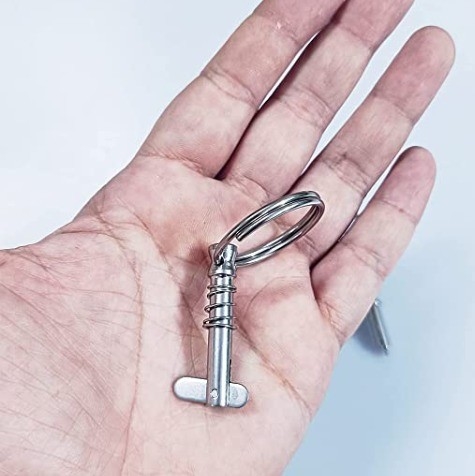 Pin de lançamento rápido de barco de classe marinha com mola de queda Pin de aço inoxidável Diâmetro x comprimento utilizável Pacote 2 316 aço ligado