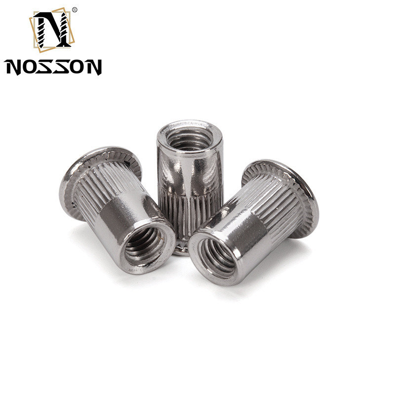 Indústria Geral Azul e Branco Revestido em Zinco M8 M10 1.25 Revestido em rosca de Pres Rivet Nut com aço carbono hermético