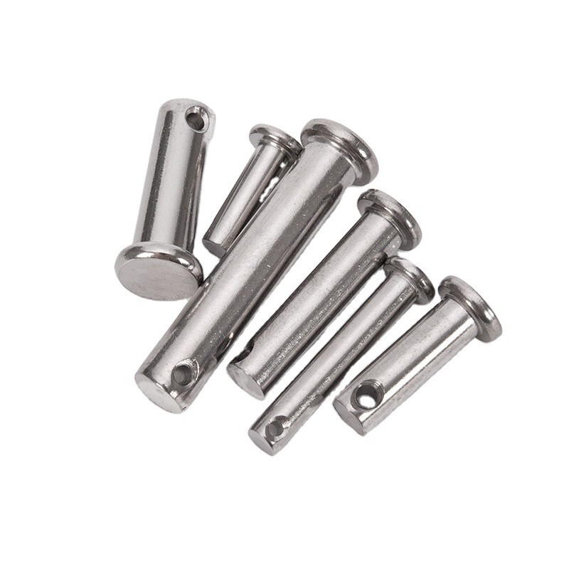 A2 A4 aço inoxidável cabeça plana eixo pinos clevis com buraco para pinos de mola vida mais longa TiCN resistência à corrosão acabamento