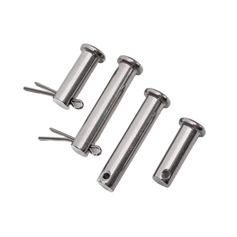 Aço inoxidável 304 pin de eixo cabeça plana pin Clevis com buraco DIN1434 e vida mais longa TiCN Pin de primavera de acabamento integrado
