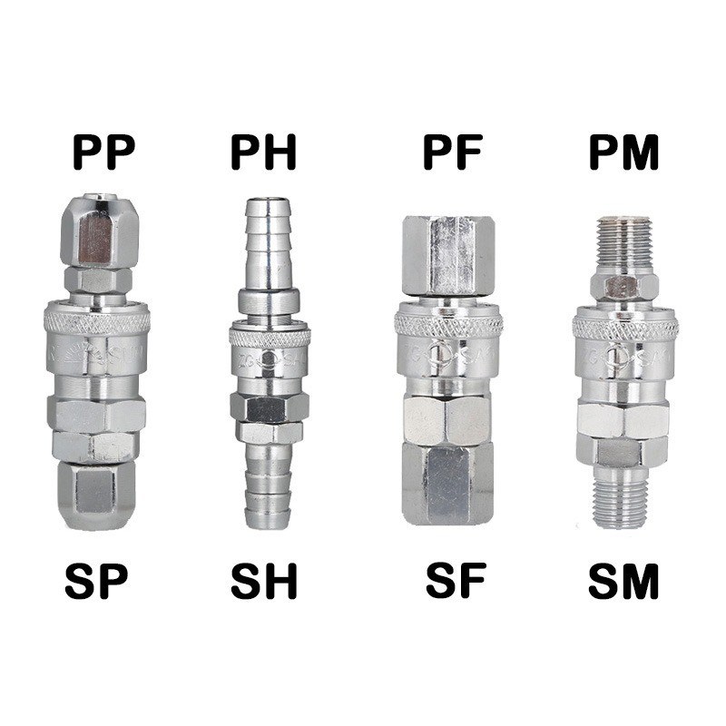 Zinc SM20 Self-Locking Hose Coupler Plug Socket para compressores de ar Tubo One Touch Fittings Pneumática Quick Connector
