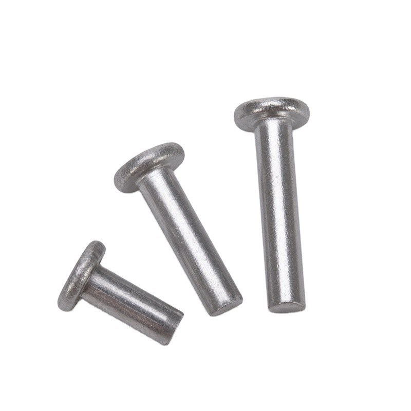 ANSI/ASME Standard Flat Head Solid Rivet Bright Finish e material de aço inoxidável/alumínio para aplicações pesadas