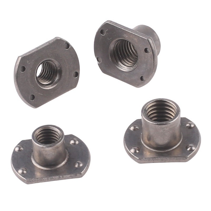 M6 M8 M10 Conector de móveis de aço inoxidável Base plana redonda Barril roscado T Nozes de solda para aplicações em sistemas de petróleo e gás