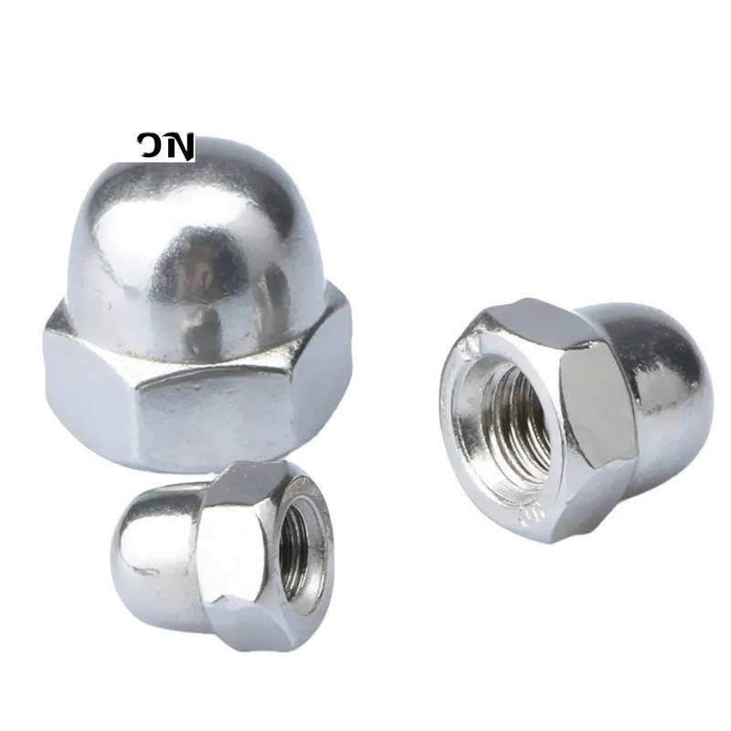 Sistema de medição métrico de aço inoxidável de carbono galvanizado Hex Domed Cap Nuts M6 M8 M12 com acabamento cromado