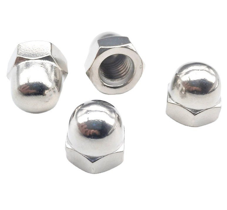 GB padrão de acabamento plano de aço inoxidável 201/304/316 Hex M5 Conexão de cabeça de tampa de domed Nut para aplicações industriais