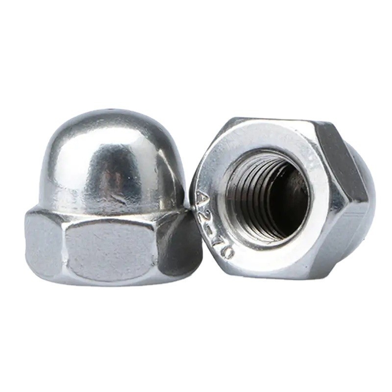 Sistema de medição métrica 304 316 aço inoxidável Hexagon Cap Nut M3 m4 m5 m8 DIN1587 Hex Dome Acorn Nut para mineração duradoura