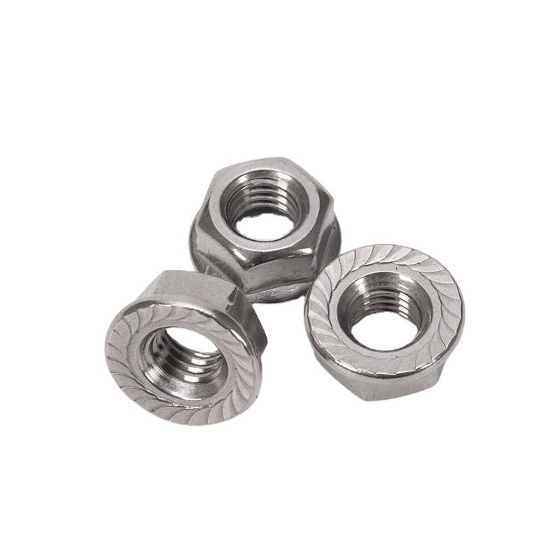 Sistema métrico de medição DIN6923 SS304 SS316 M6 M7 M8 M10 Nozes de flange hexadecimal dentada para indústria geral
