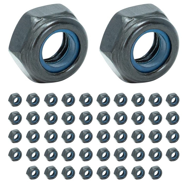JIS padrão auto-filamento M6 Hex Nozes com inserções de bloqueio de nylon anti-vibração aço inoxidável 201/304/316 acabamento de óxido negro